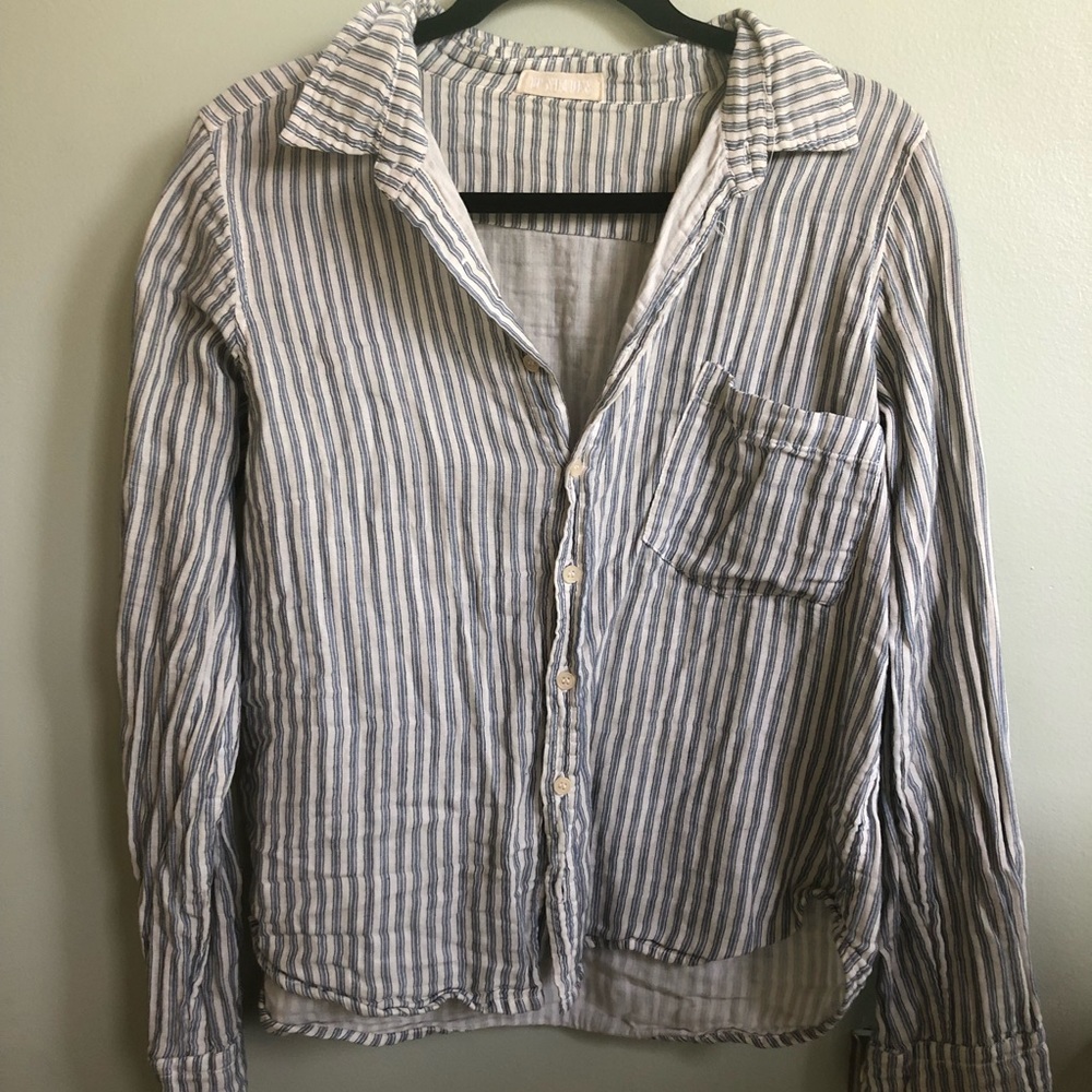 CP Shades crop striped button down